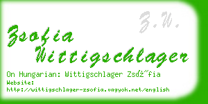 zsofia wittigschlager business card